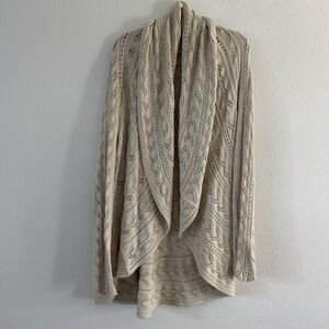 Cabi Cabincore Open Waterfall Circle Cotton Cardigan Knit Sweater Size Medium